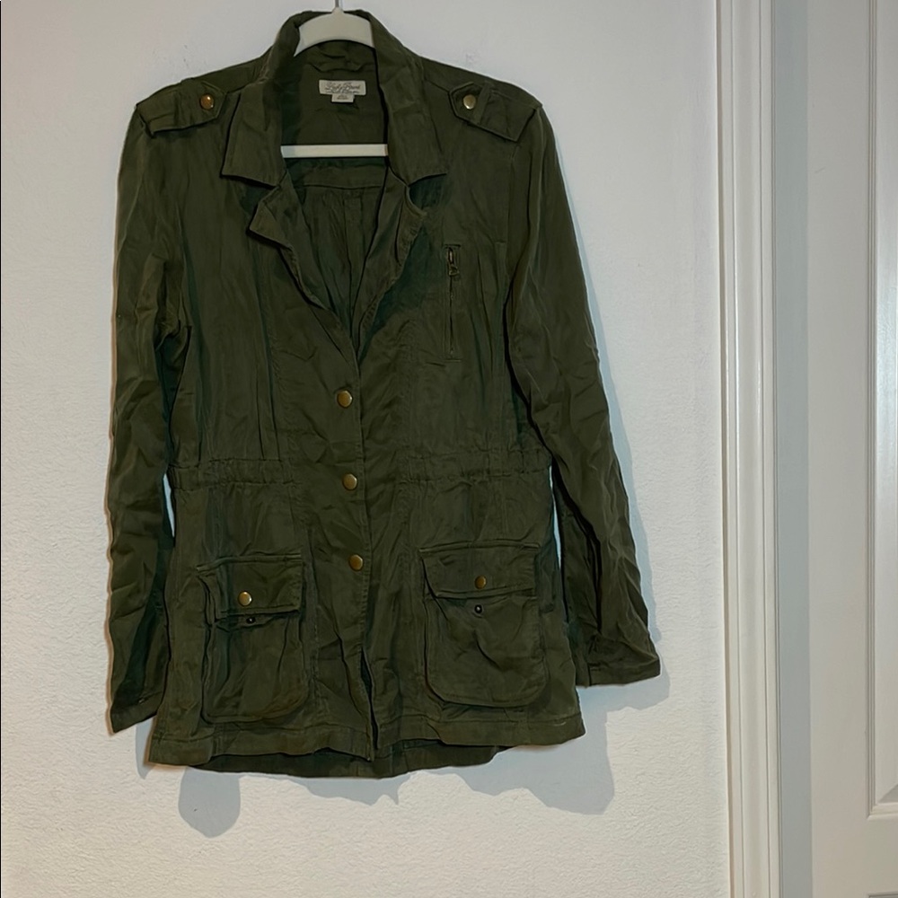 Lucky Brand Military Style Green Jacket Size Medium